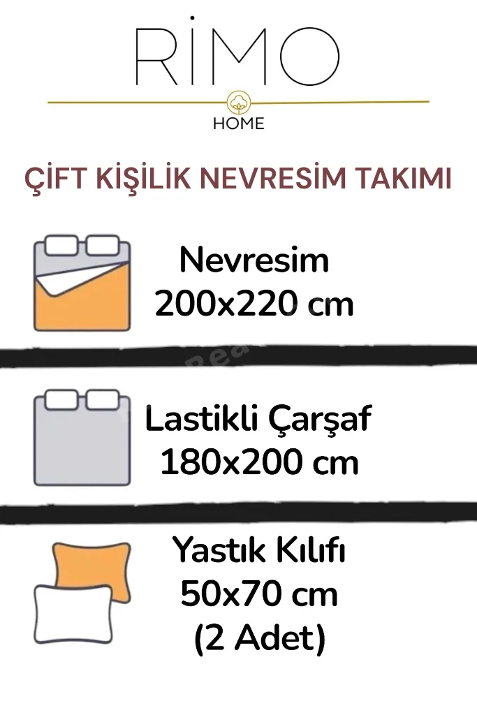 Lastikli Çarşaflı Çift Kişilik Nevresim Takımı