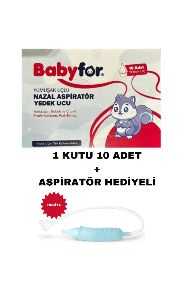 Burun Aspiratörü Yedek Ucu 10 Adet + Burun Aspiratörü Hediyeli