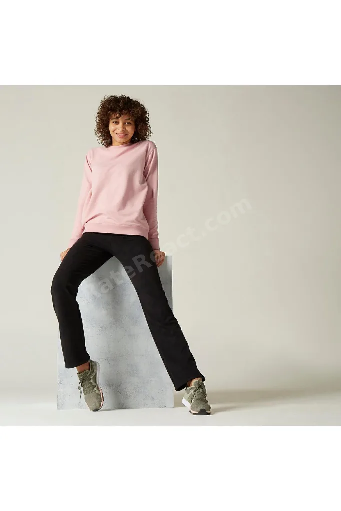 Kadın Pembe Sweatshirt 100 - Fitness