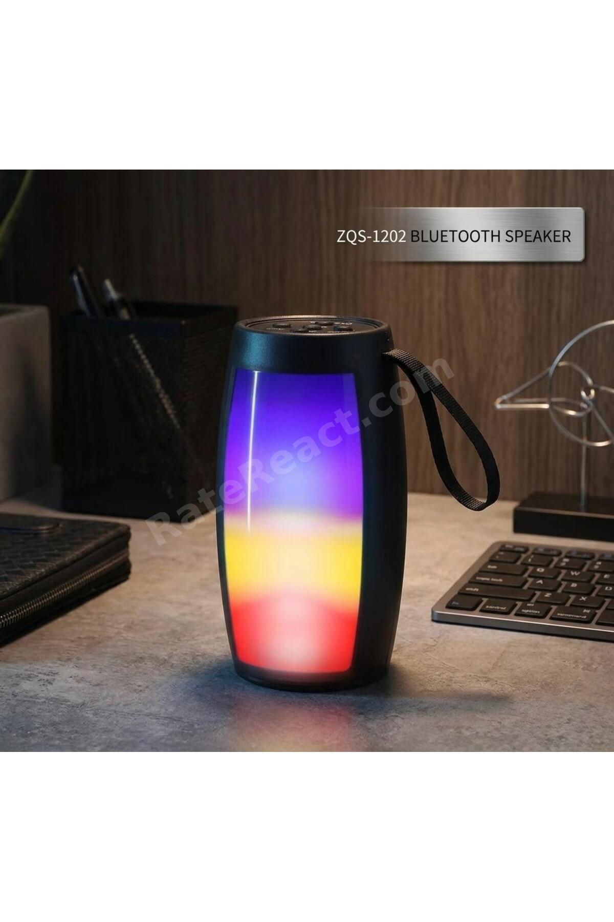 ZQS-1202 Bluetooth Speaker Kablosuz Hoparlör Led Işıklı Fm Radyolu Sd Kart Ve Usb Girişli 5w Şarjlı