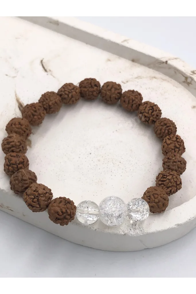 Tasarım Rudraksha Necef Taşı Doğaltaş 8mm Unisex Bileklik
