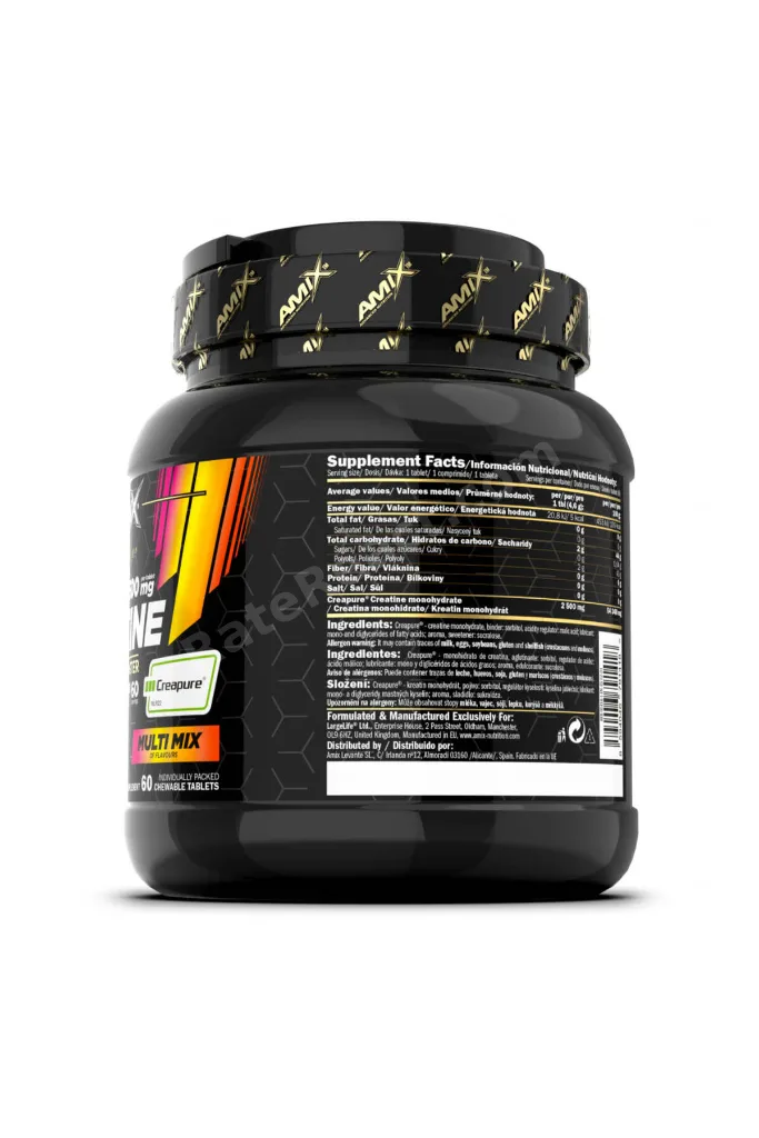 Black Line Creatine Creapure 2500mg 60 Chewable Tabs Zero Sugar