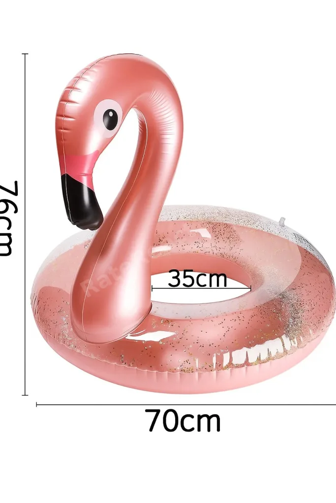 Çocuk Simidi 3-9 Yaş Flamingo Pullu Kız Çocuk Havuz Deniz Oyuncağı Yüzme Simit