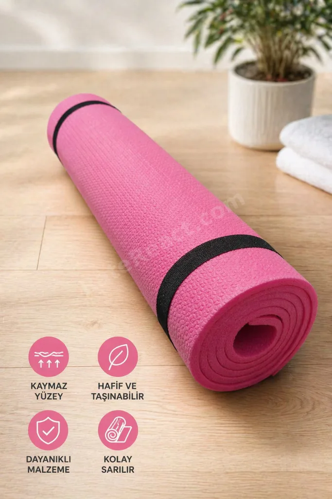 4 Parça Evde Pilates Seti Pilates Matı Pilates Lastiği 20 Cm Pilates Topu Atlama İpi