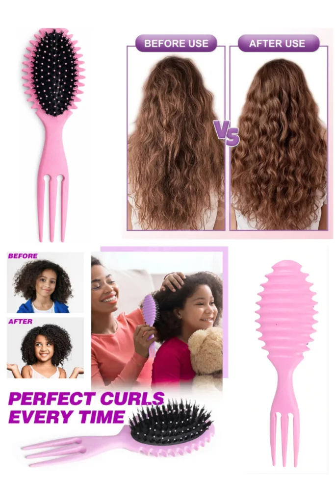 Kıvırcık Saç Tarağı Bukle Tarağı Saç Şekillendirme Seti Mucizevi Tarak Magical Curl Saç Fırçası
