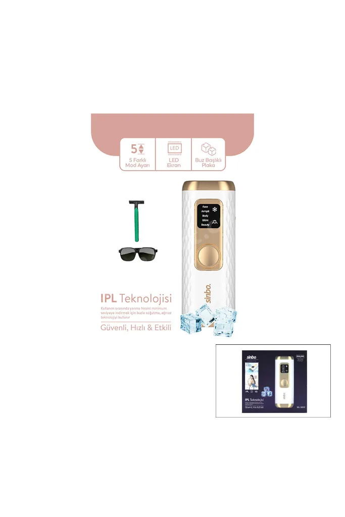 SİNBO SEL-6049 ( IPL ) BUZ LAZER EPİLATÖR & EPİLASYON CİHAZI ( 5 FARKLI MOD & LCD EKRAN ) (TÜM VÜCUT UYGUN)