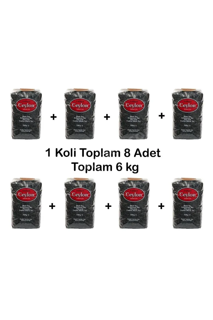 Ceylon Ithal Sri Lanka Siyah Yaprak Seylan Çayı Kaçak Çay 750 gr X 8 Adet (6.000 GR)