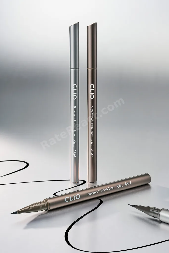İnce, Mikrofiber Fırça Uçlu Kalem Eyeliner CLIO Superproof Brush Liner Kill Ash (001 Ash Gray)