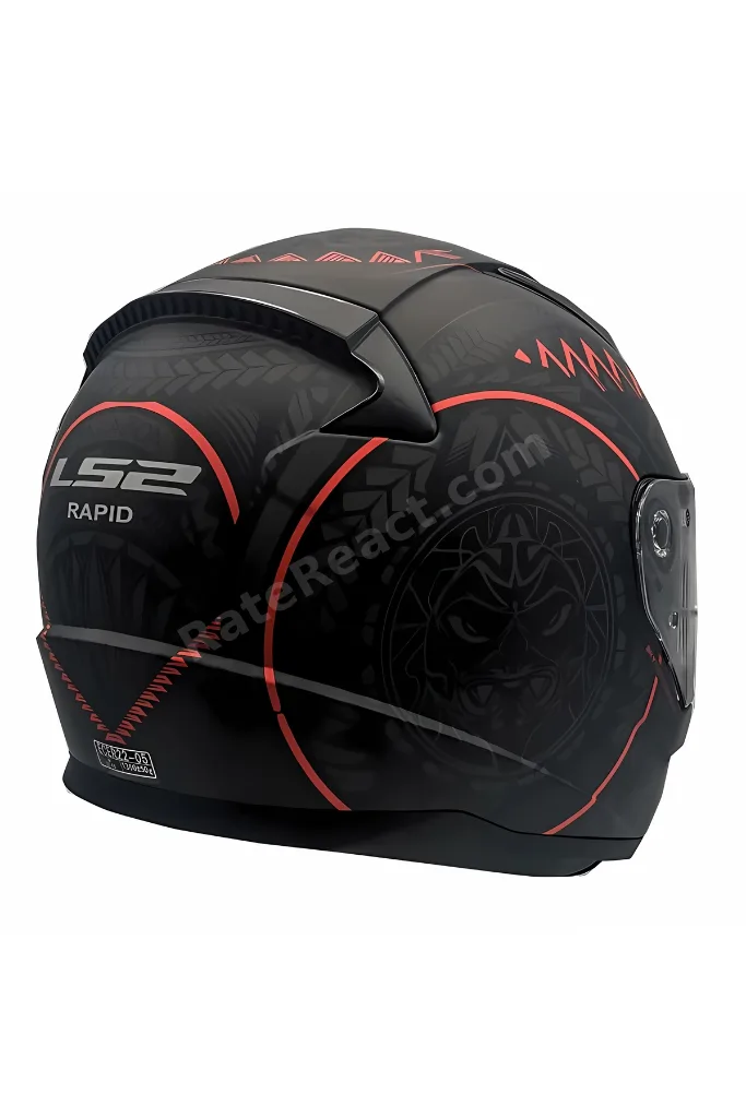 Rapid Raven Full Face Motosiklet Kask Siyah - Beyaz - Kırmızı