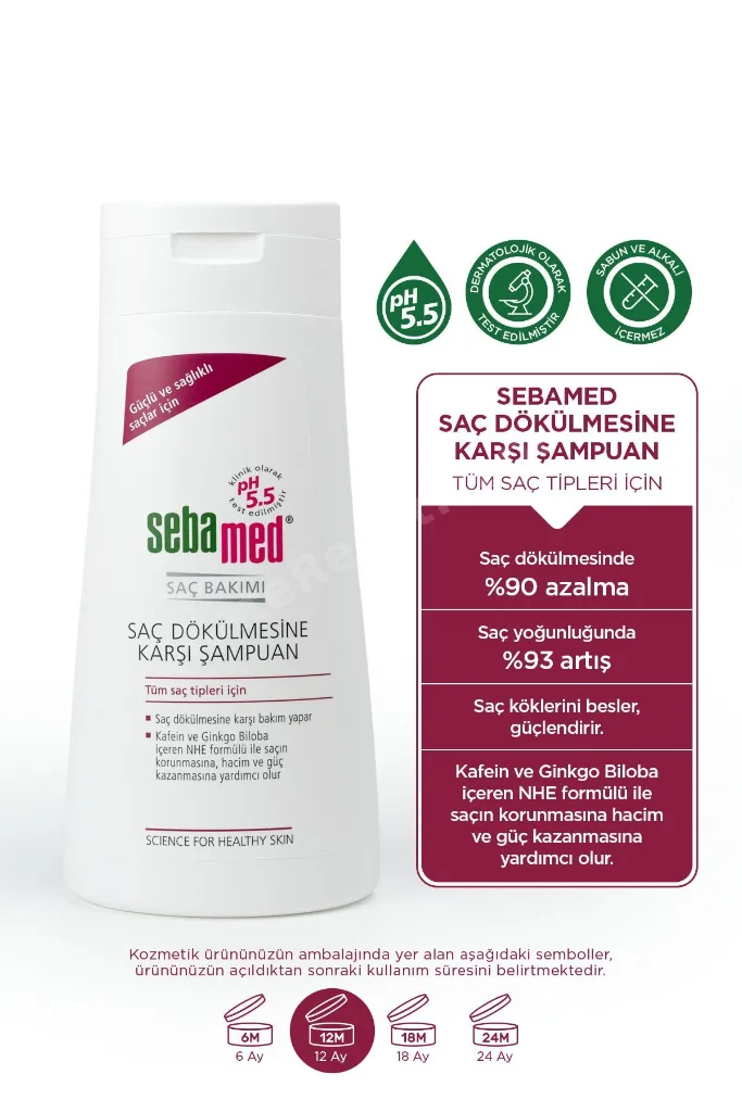 Saç Dökülmesine Karşı Güçlendirici Etkili Kafein ve Ginkgo Biloba İçerikli Şampuan 400 ml