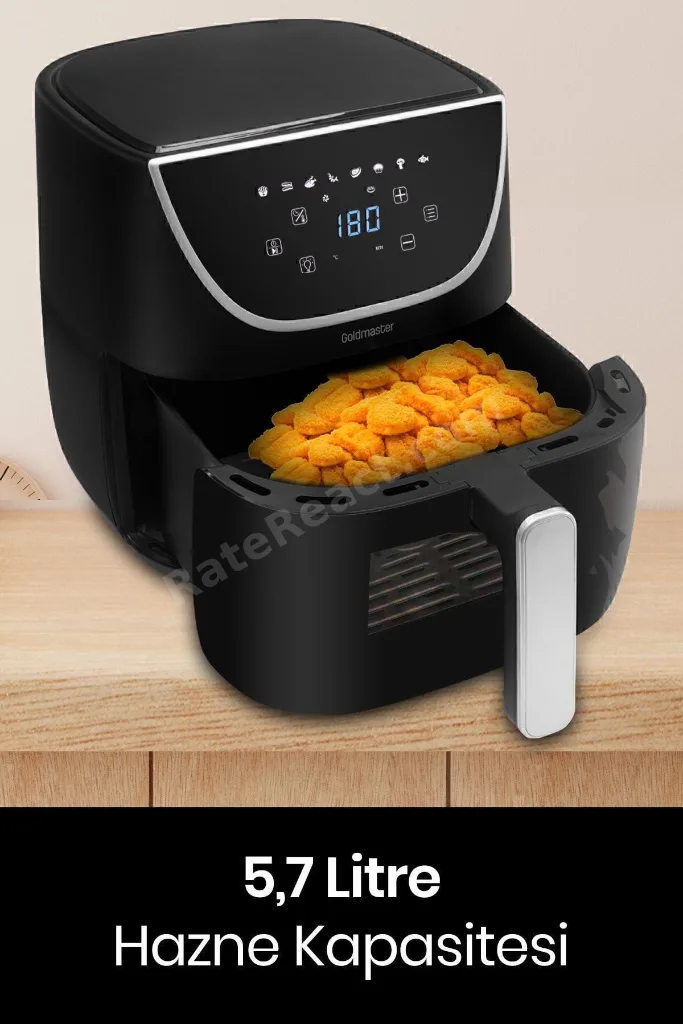 Gustofry  Xl Dokunmatik Cam Kapaklı Hazne Aydınlatmalı Airfryer Sıcak Hava Fritözü