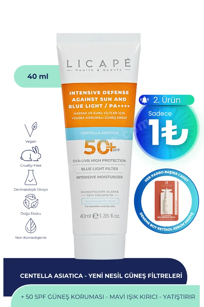 Hassas Ve Kuru Ciltler İçin Yüksek Korumalı 50 Faktör Güneş Kremi 40ml