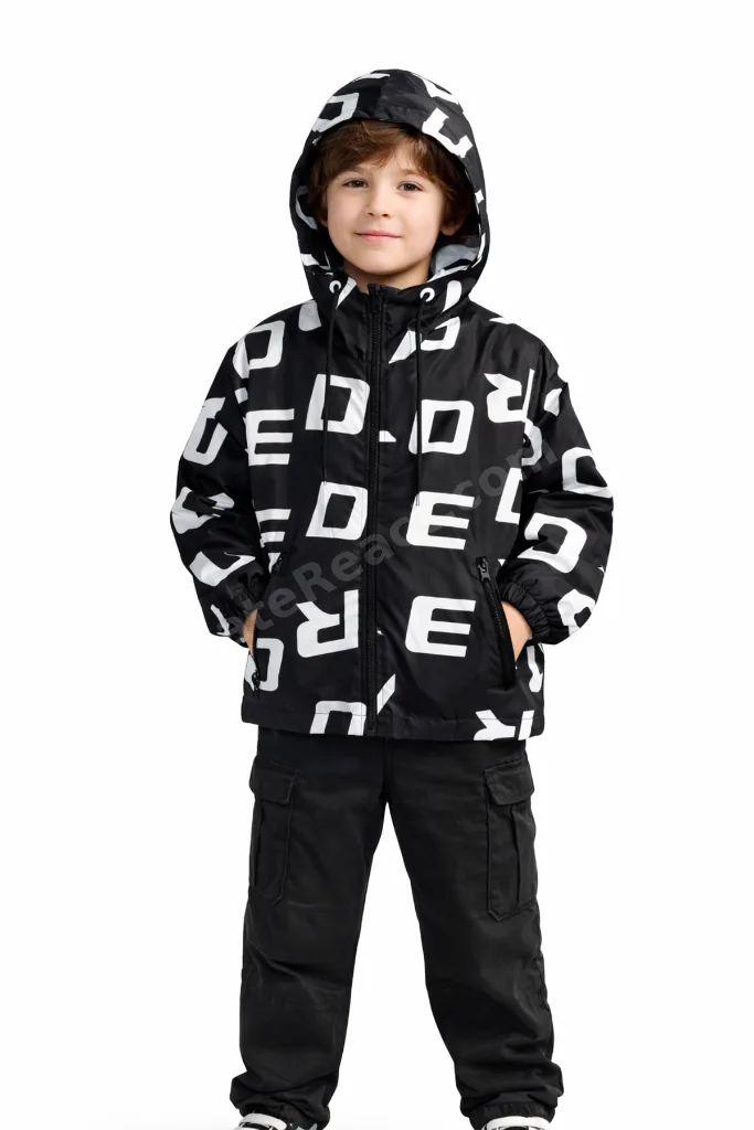 Mevsimlik Şık Ve Rahat Fermuarlı Kapüşonlu Çocuk Kıyafeti Unisex Sweatshirt