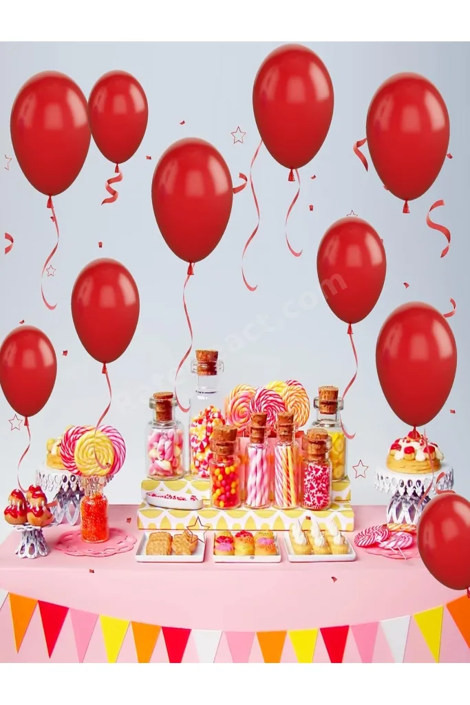 30'lu Kırmızı Pastel Balon – Helyum Uyumlu ve Dayanıklı