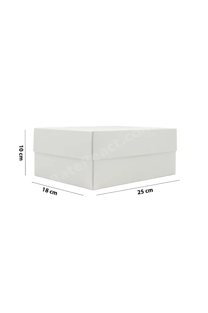 25x18x10 Beyaz Kapaklı Hediye Kutusu 1 Adet