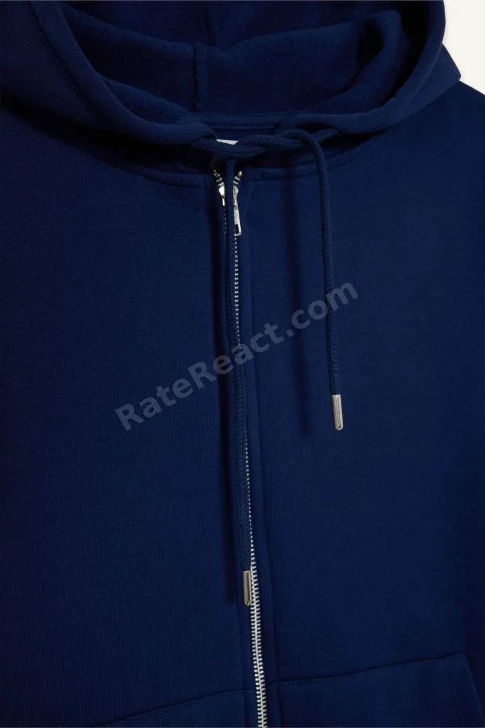 Relax Fit Kapüşonlu Cepli Basıc Fermuarlı Sweatshirt C1809AX24WN