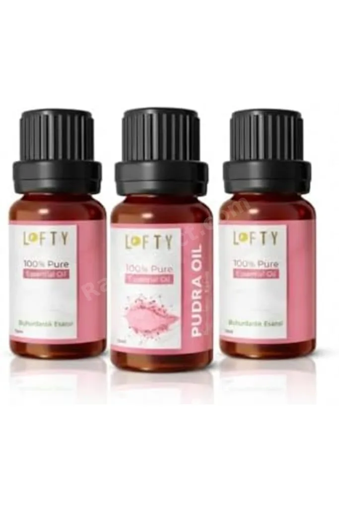 TTKTEKNOLOJİ 3lü Avantajlı Set Lofty Pudra Saf Uçucu Yağ (10ml) -%100 Doğal Esansiyel Yağ | Buhurdan