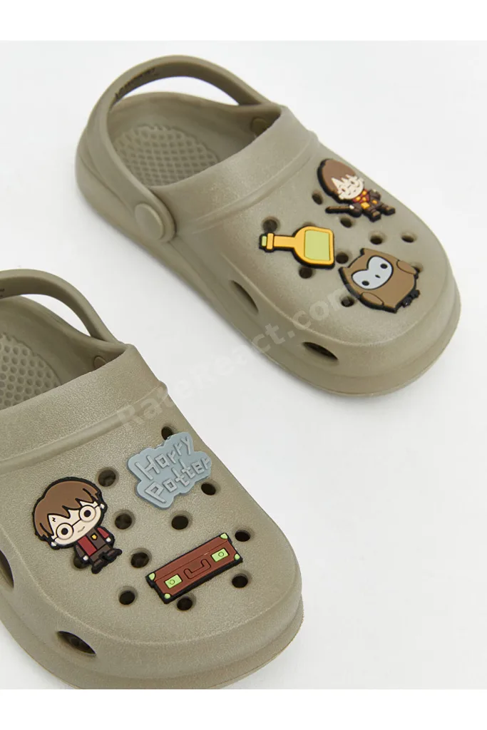 GÜLİS GİYİM'DEN Bej Harry Potter Baskılı Erkek Bebek Plaj SANDALETİ