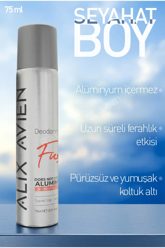 Alüminyumsuz Seyahat Boy Kadın Deodorant Sprey 75 ML - Fusion
