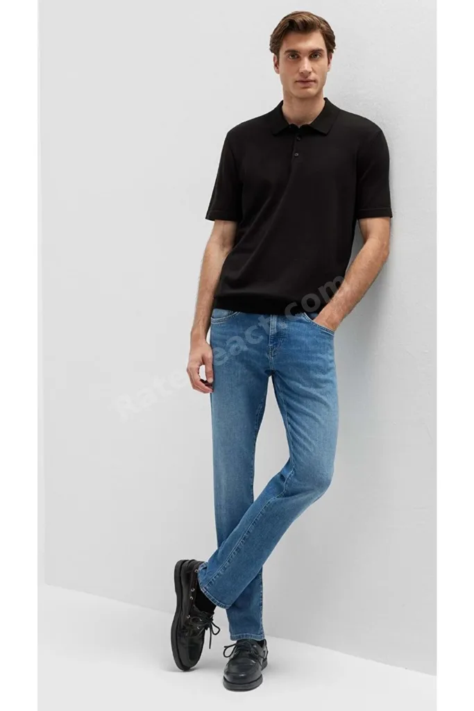 M00422A4050 Jake Black Indigo Mavisi Jean Pantolon Erkek Kot Pantolon LACİVERT