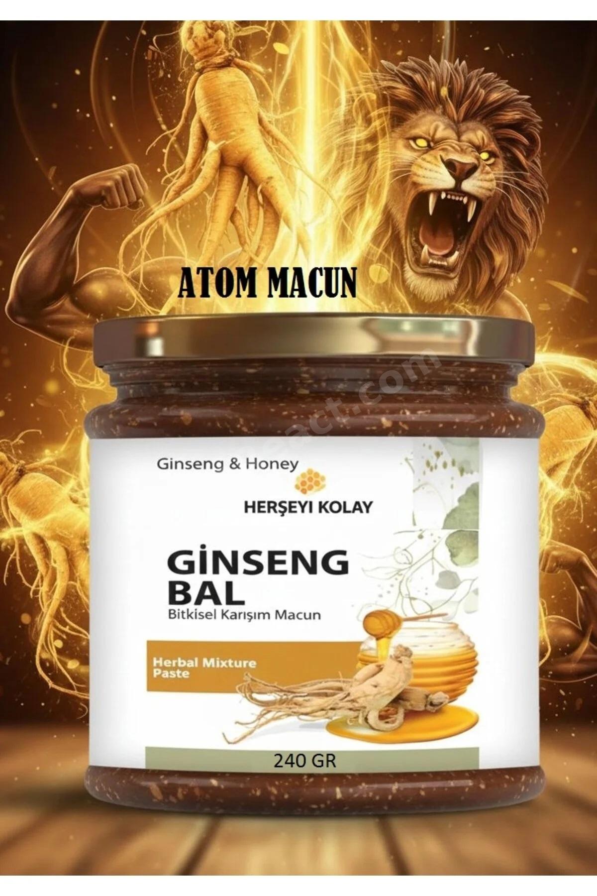 Ginsengli Macun 240gr Atom Bitkisel Macunu Atom Propolis Arı Sutu Polen Mesir Kuvvetli Macunu