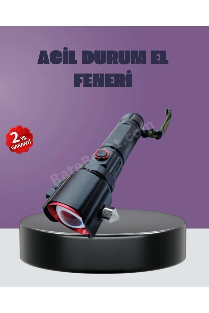 Güçlü Işıklı El Feneri Acil Durum Çekiç ve Pusula