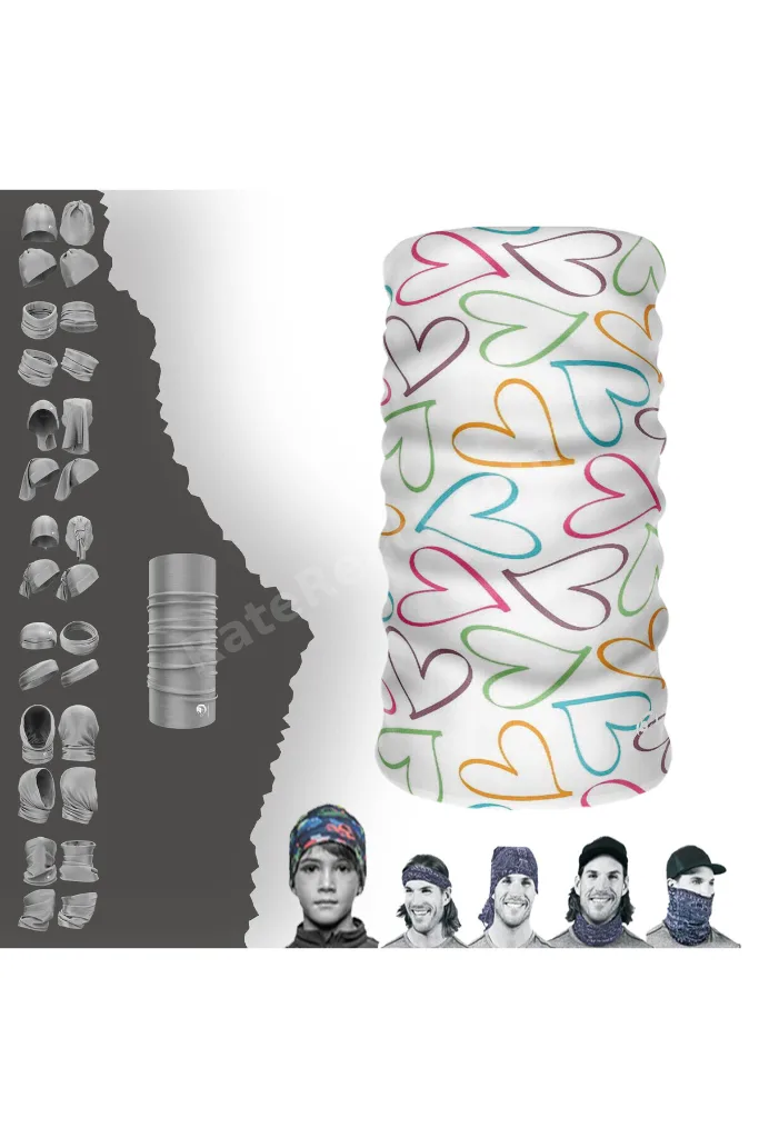 ® Extreme Kalp Desenli Buff Baf Boyunluk Bandana