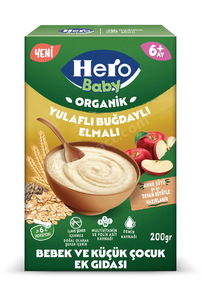 Organik Buğdaylı Yulaflı Elmalı 200g x3