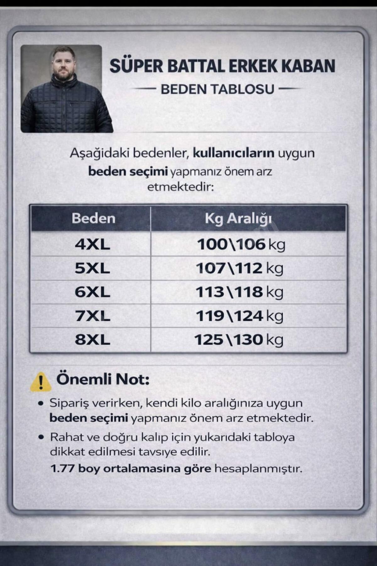 BÜYÜK BEDEN ERKEK KAPİTONE MONT,KABAN 4,5,6,7,8XL.