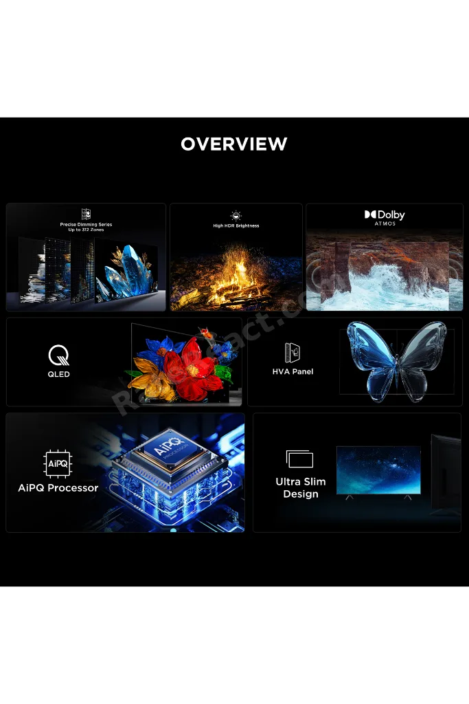 55Q6C 55" 139 Ekran Uydu Alıcılı 4K Ultra HD Smart QD Mini LED Google TV