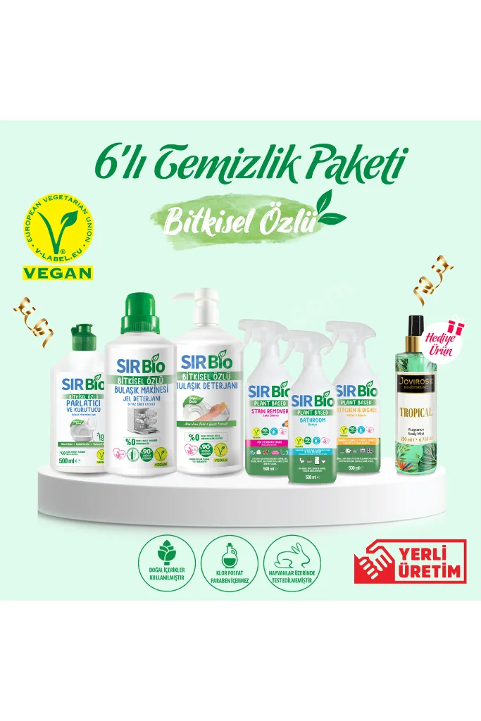 Bitkisel Özlü 6'lı Temizlik Paketi Vücut Spreyi Hediyeli