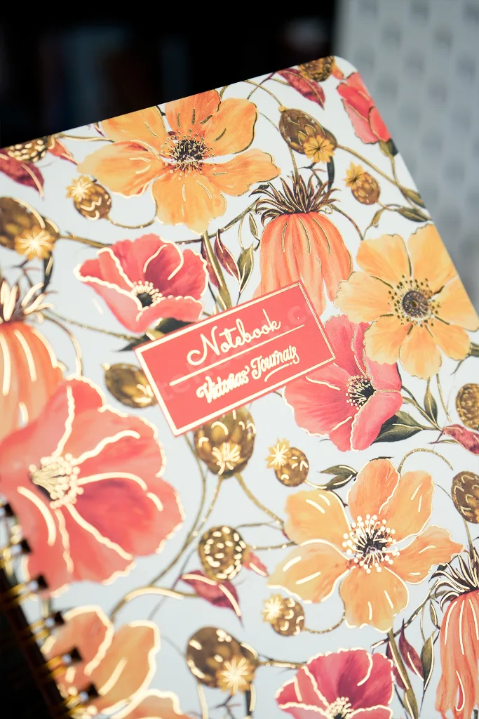 Floral Collection A5 Premium Spiralli Defter 90gr Çizgili + Sticker