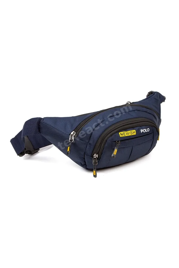 Newish Polo Su Geçirmez Kulaklık Usb Çıkışlı Unisex Lacivert Çapraz Askılı Bel Omuz Ve Spor Çanta