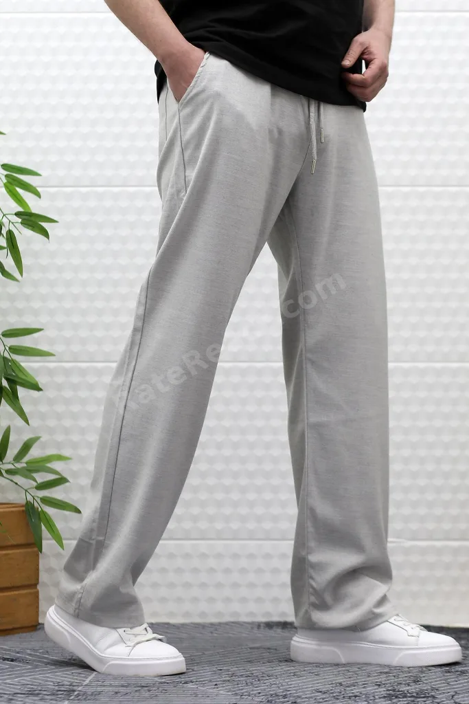 Erkek Yazlık Kumaş Baggy Beli Lastikli Pantolon