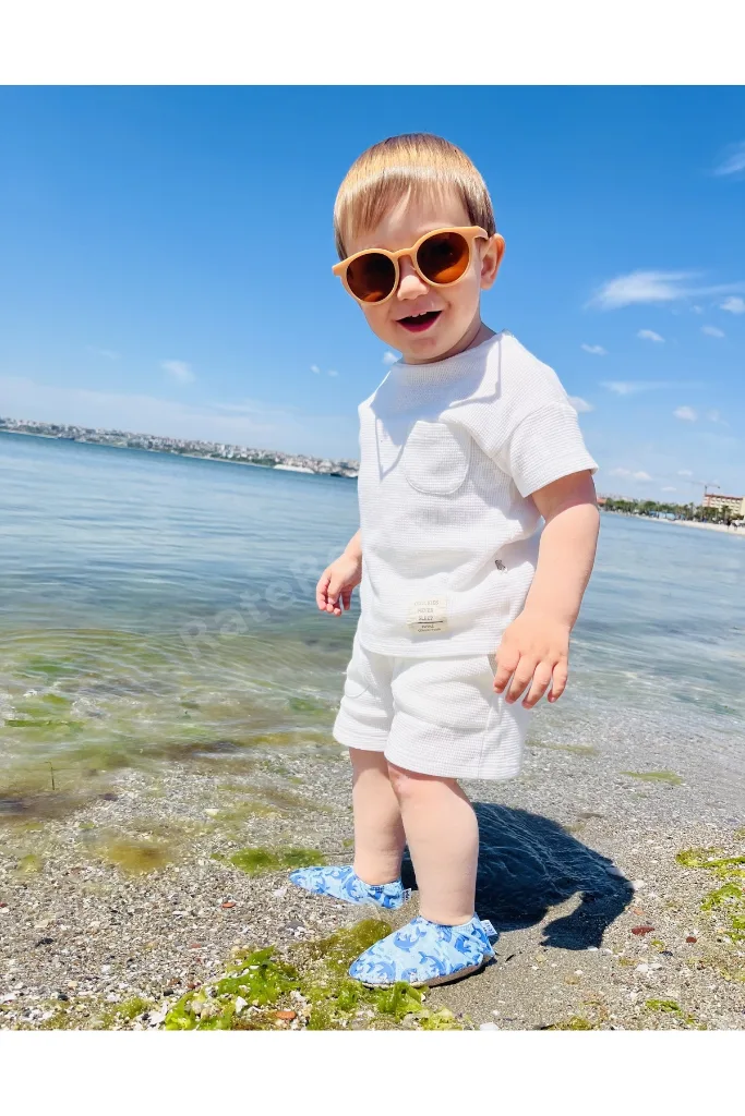 Kaydırmaz Taban, Unisex Bebek, Çocuk Deniz Ayakkabısı, Havuz Patiği, Yunus Balığı