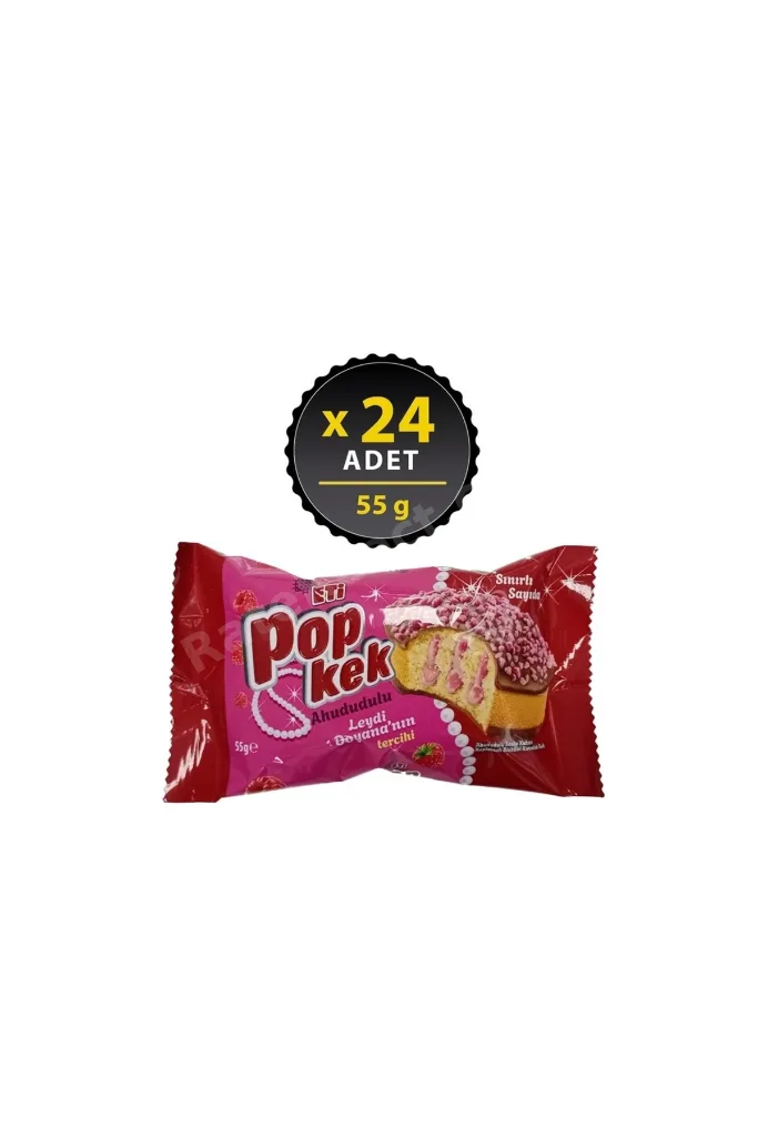 Pop Kek Ahududulu (Leydi Doyana'nın Tercihi) 55 Gr X 24 (Sınırlı Sayıda)