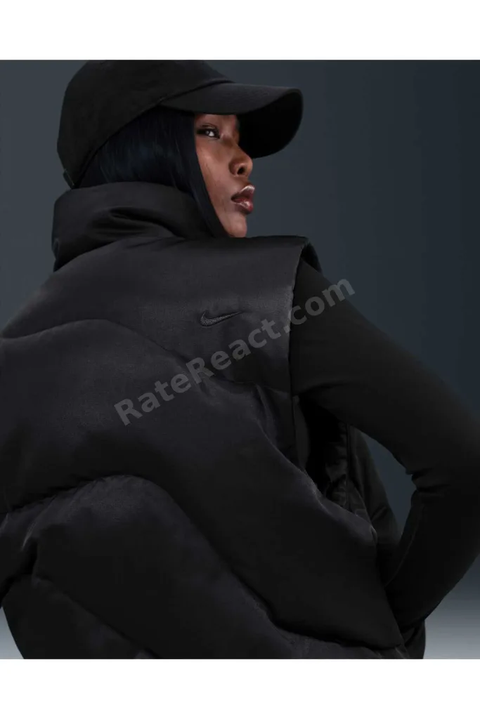 Kaz Tüyü Swoosh Series Oversized Down Vest Bol Kalıp Kadın Yelek /Blue Sportswear