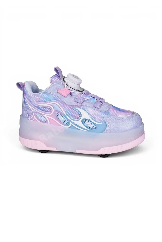Unisex Çocuk Spor Ayakkabı Akıllı Bağcıklı Çıkarılabilen Patenli Işıklı Rahat Sneaker 030