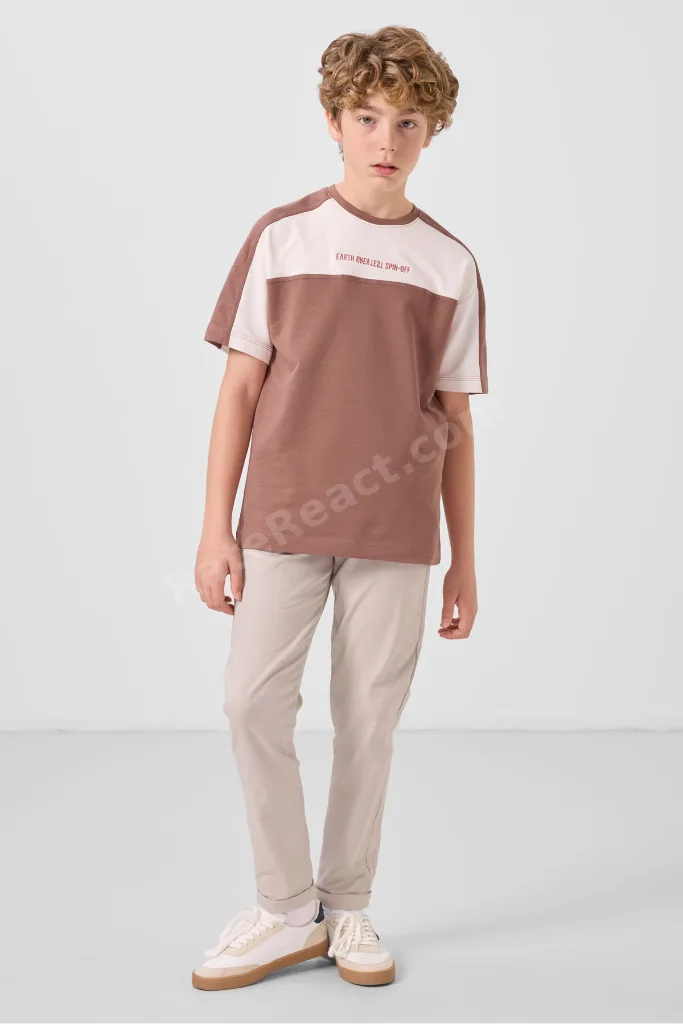 Standart Fit 2li Paket Siyah-Taş Erkek Çocuk Chino Pantolon - 11272