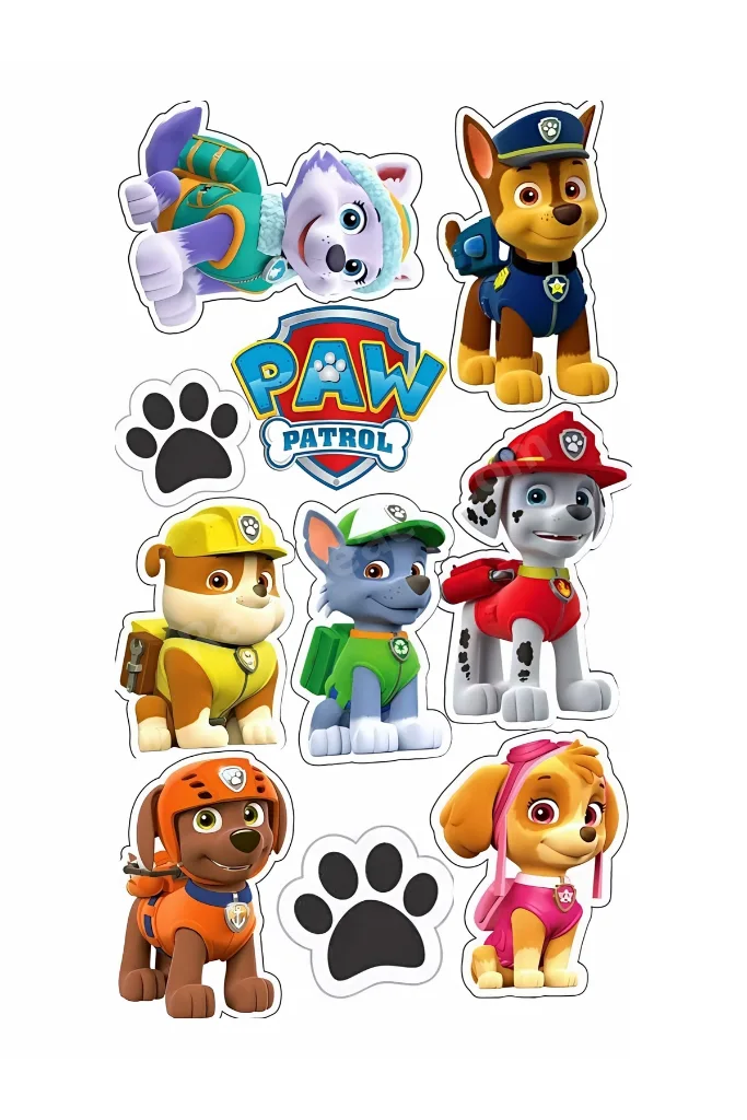 PAW PATROL Yenilebilir Pasta Süsü - PAW PATROL Pasta Resmi Yenilebilir Kağıt - PAW PATROL Doğum Günü Konsepti