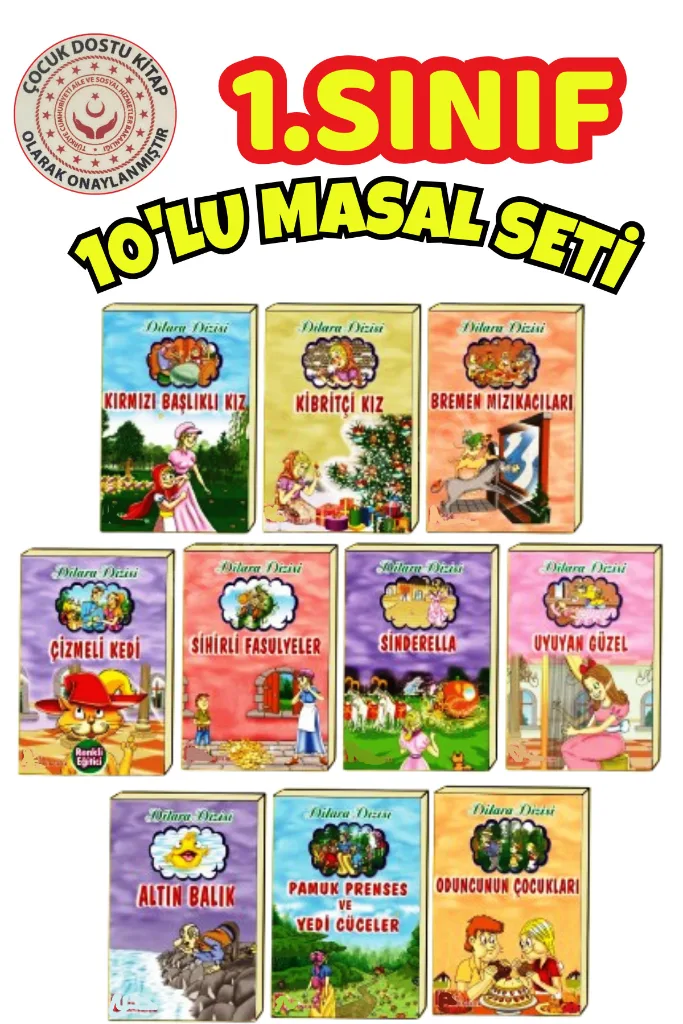 Masal Dünyamız 10 Kitap Pamuk Prenses Çizmeli Kedi Kırmızı Başlıklı Kız Vs