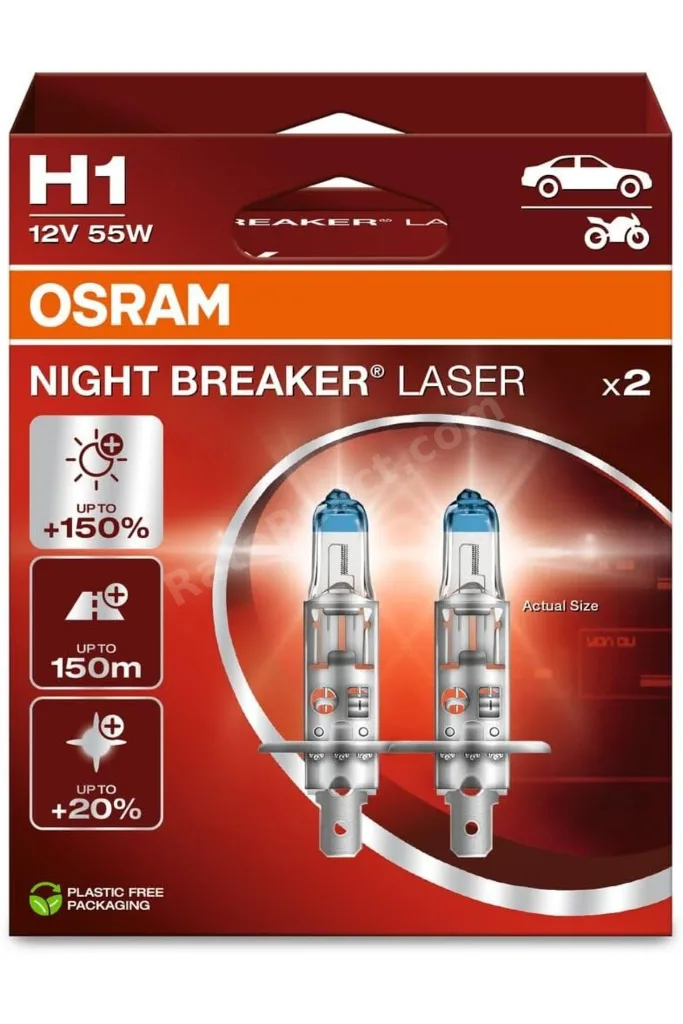 TTKTEKNOLOJİ Ampul H1 Nl 55W 12V P14.5S5X2Boxtrqr2B Night Breaker Laser - OSR 64150NL-2HB TTKTEKNOLO