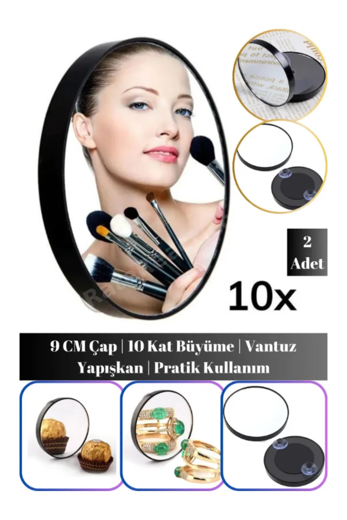 10X Büyüteçli Vantuzlu Makyaj Aynası Tıraş ve Lens İçin Detaylı Görüş Pratik Kullanımlı