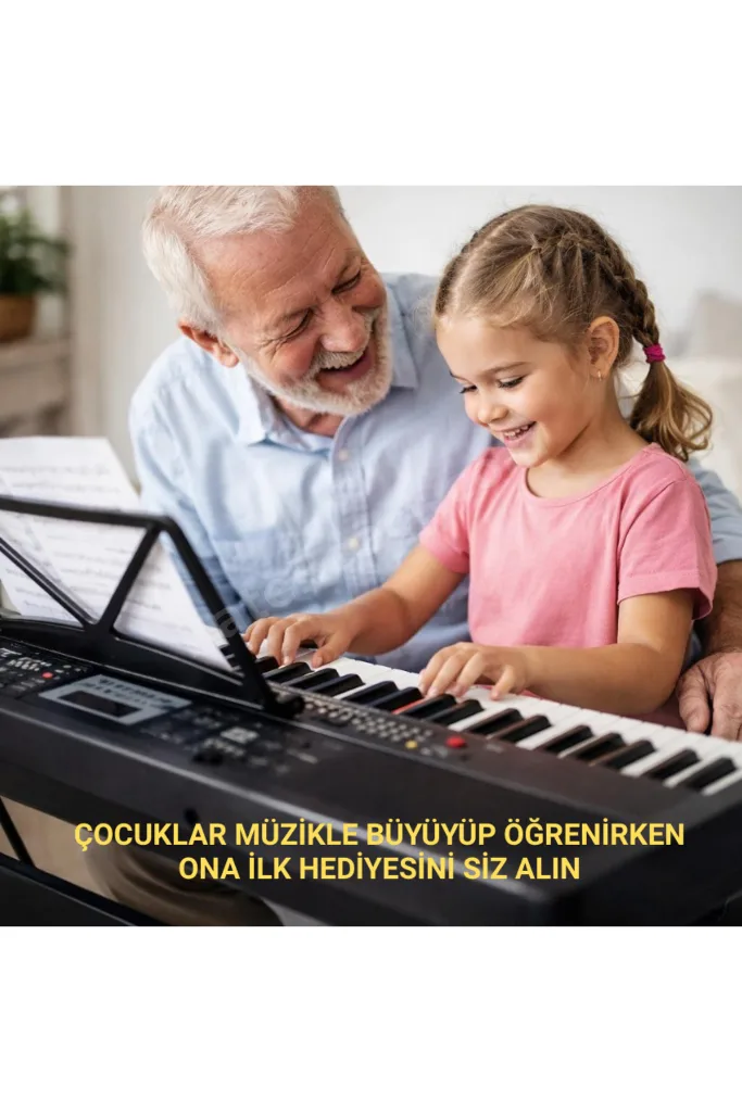 Piyano Stantlı Org Dijital Elektronik Çocuk Başlangıç Taşınabilir Mikrofonlu Kayıt Klavye