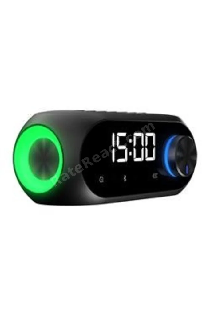 MD-W7 1200mAh 5W Siyah Bluetooth-Aux-Derece-Usb-FM Double Alarmlı Saat
