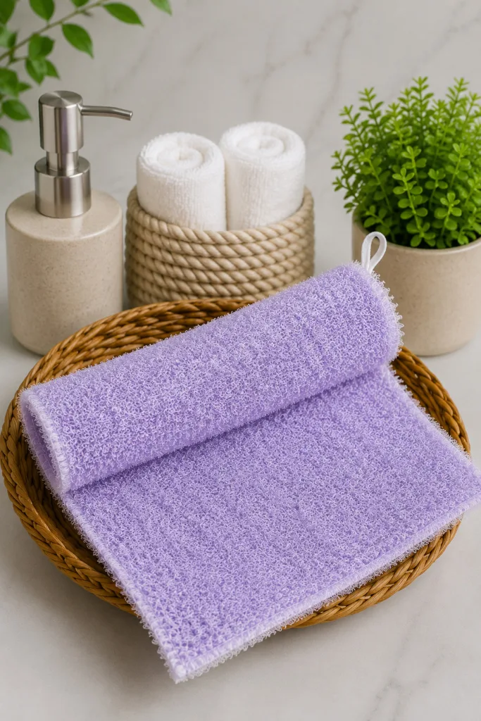 Banyo Lifi, Duş Lifi – Yumuşak Dokulu, Bol Köpüklü Vücut Temizleme Lifi 25x35CM MOR