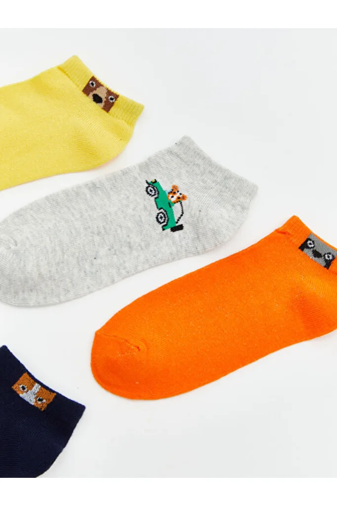 Timeless Clothing & Zamansız Seçimler İşlemeli Erkek Çocuk Patik Çorap 5'li