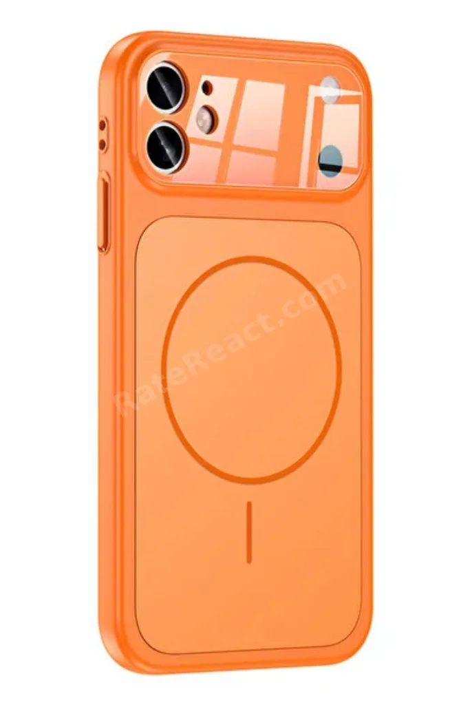 iPhone 11 Uyumlu 17 Görünümlü Çevirici Kamera Korumalı MagSafe Destekli Kılıf Orange
