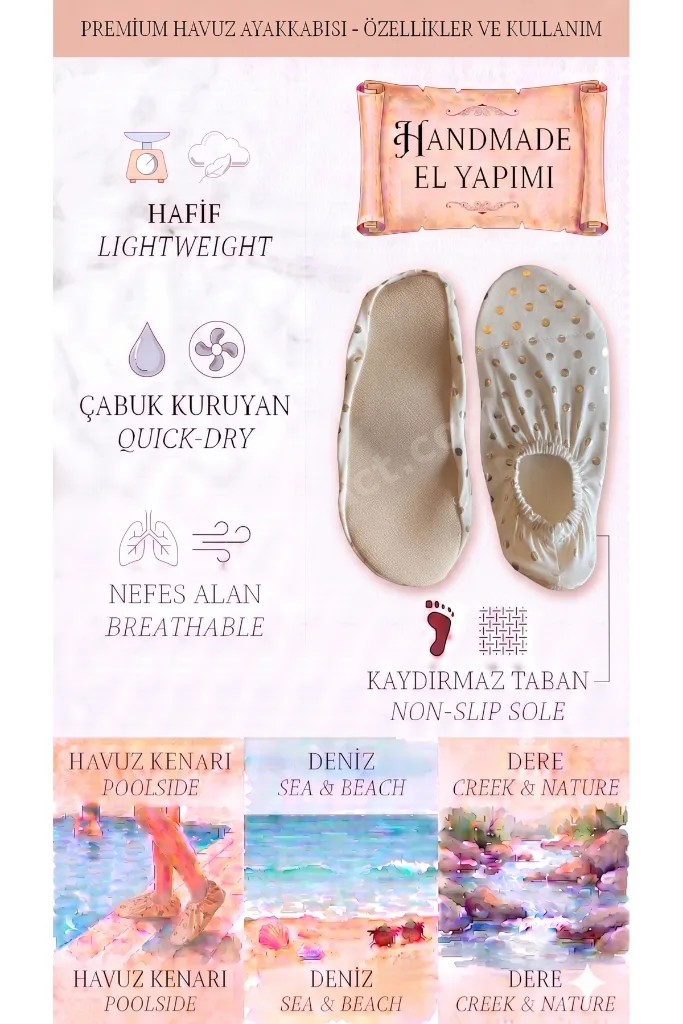 Kaydırmaz Taban Unisex Bebek Çocuk Deniz Ayakkabısı Havuz Patiği 36-37 Numara Modeller