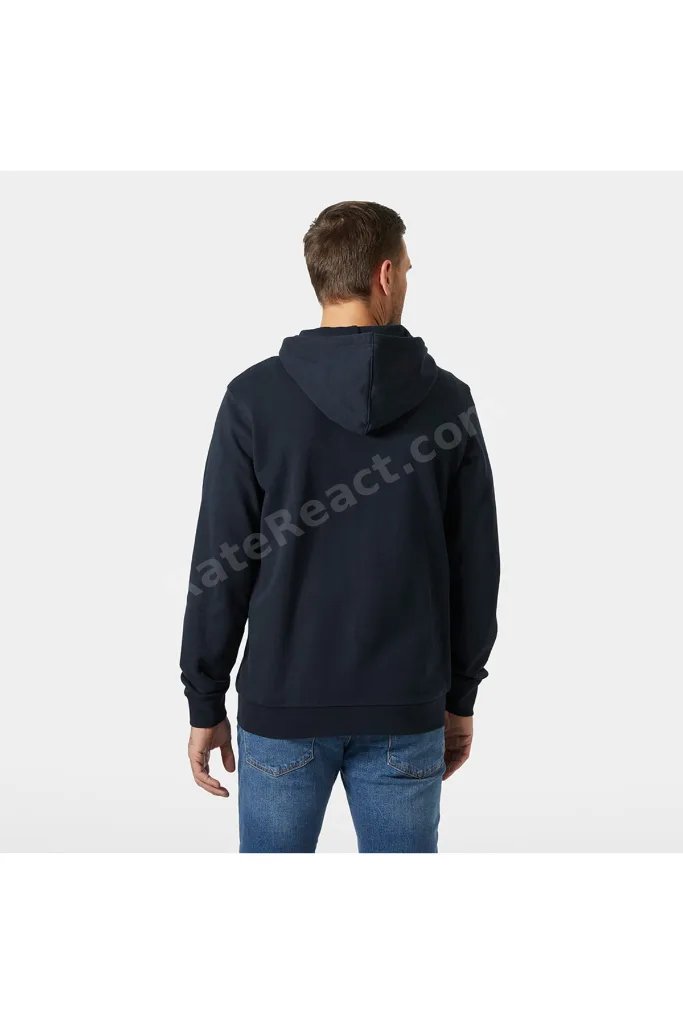 HH Logo Tam Fermuarlı Erkek Kapüşonlu Swetshirt